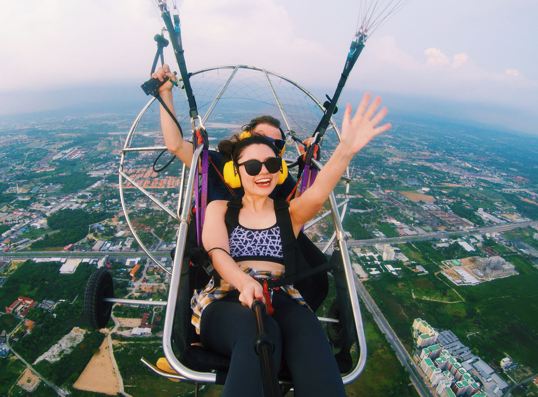 Paramotor and Light Aircraft Flying in Pattaya